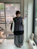 Deranki Stripe Over Hood Knit Vest