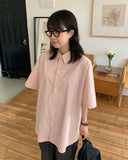 Deiku Basic Cotton Over Short Sleeve Shirt