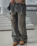 double-out pocket denim pants