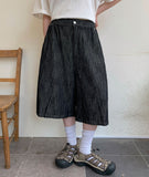 [unisex] Miguel Banding Carpenter Linen Denim Bermuda Pants