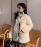 Gelto High Neck Fur Jacket