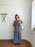 [BAONHAUS] Zmenz Seersucker Summer Banding Wide Pants