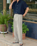 Fold Two Tuck Wide Slacks