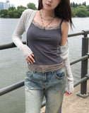 Black Cross Layered Necklace
