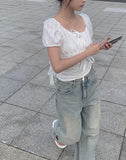 Chewy Washed Denim Wide Pants