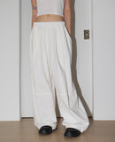 Mote cut key ring loop two-way wide cotton pants