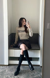 Haito Lettering Round Knit