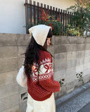 Lotte Ribbon Loose Fit Pattern Knit