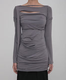 Asymmetrical Draped Long Dress