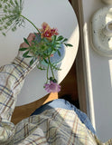 Peoto Check Over Wrinkle Shirt