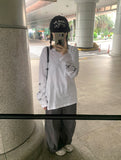 Cooing Ribbon Printing Long Sleeve Tee