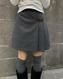 Renew wool pleats mini skirt