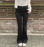 Classic Slim Fit Banding Hip Pad Bootcut Cotton Pants
