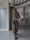 3 Pocket Multi Cargo Denim Pants
