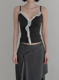 Frill Lace Wrap Slim Sleeveless