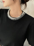 Terial Pearl Neck Volume Knit