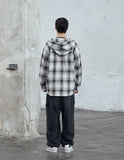 Ombre Check Western Hood Shirt