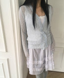 Fidget Two-Button Ribbed Cardigan