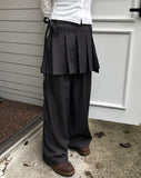 [MADE] Rerek Ribbon Strap Layered Wrap Skirt Pants