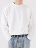 Soft cotton mock neck long sleeve t-shirt