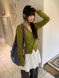 Rico Frill V-Neck Knit Cardigan