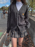 Wappen Cable V-Neck Cardigan