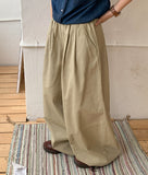 Shana Banding Pin Tuck Cotton Balloon Pants