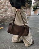 Sea Eyelet Leather Shoulder Bag