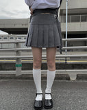 Dachi belted mini pleated skirt
