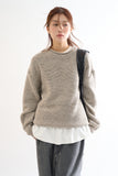 Reverse edge relaxed wool knit