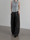 Teve Pintuck Wide Cotton Pants