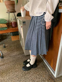 Ryujini striped long skirt