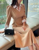 Mush Tweed Shirt Layered Puff Strap One Piece