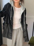 Homin Over Leather Collar Jacket