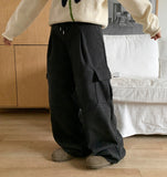 [unisex] Gels wool pintuck banding cargo pants