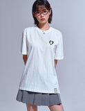 Bear Heart Black Embroidered Short Sleeve Tee