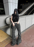 Camo Long Slim Flare Pants