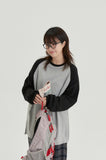 [BAONHAUS] Wake color matching raglan round long sleeve tee