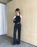 Take Pleats Tiered Frill Bootcut Pants