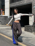 Leaf punching snap button crop cardigan