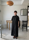 Dakono Collar Pocket Button Long One Piece