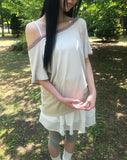 [MADE] Doen Lace Off-Shoulder Short Sleeve T-Shirt