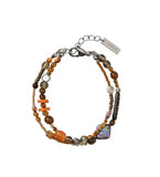 Brown Light Beads Layered Bracelet