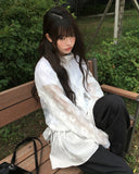Bari Flower See-Through String Windbreaker Jacket