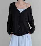 Two-way Loose Fit Wrap Balloon Cardigan