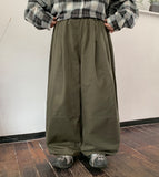 [unisex] Hano banding key ring cut wide cotton pants