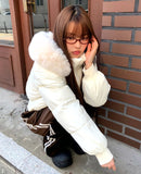 Search Fur Hooded Shibori Short Padding