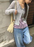 Kunibi Summer Ribbed Long Sleeve Cardigan