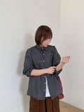 [unisex] Comb Linen Stripe Over Shirt