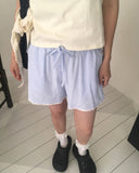 Momu stripe button lace cotton short pants